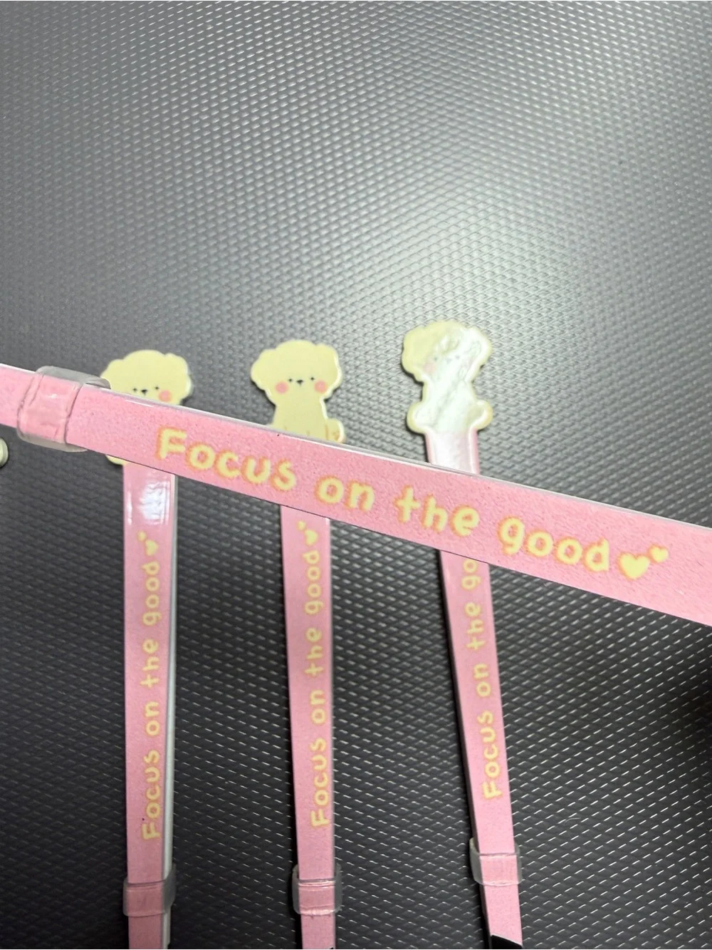 Cute Pink 'Focus on the Good' Tweezer Set